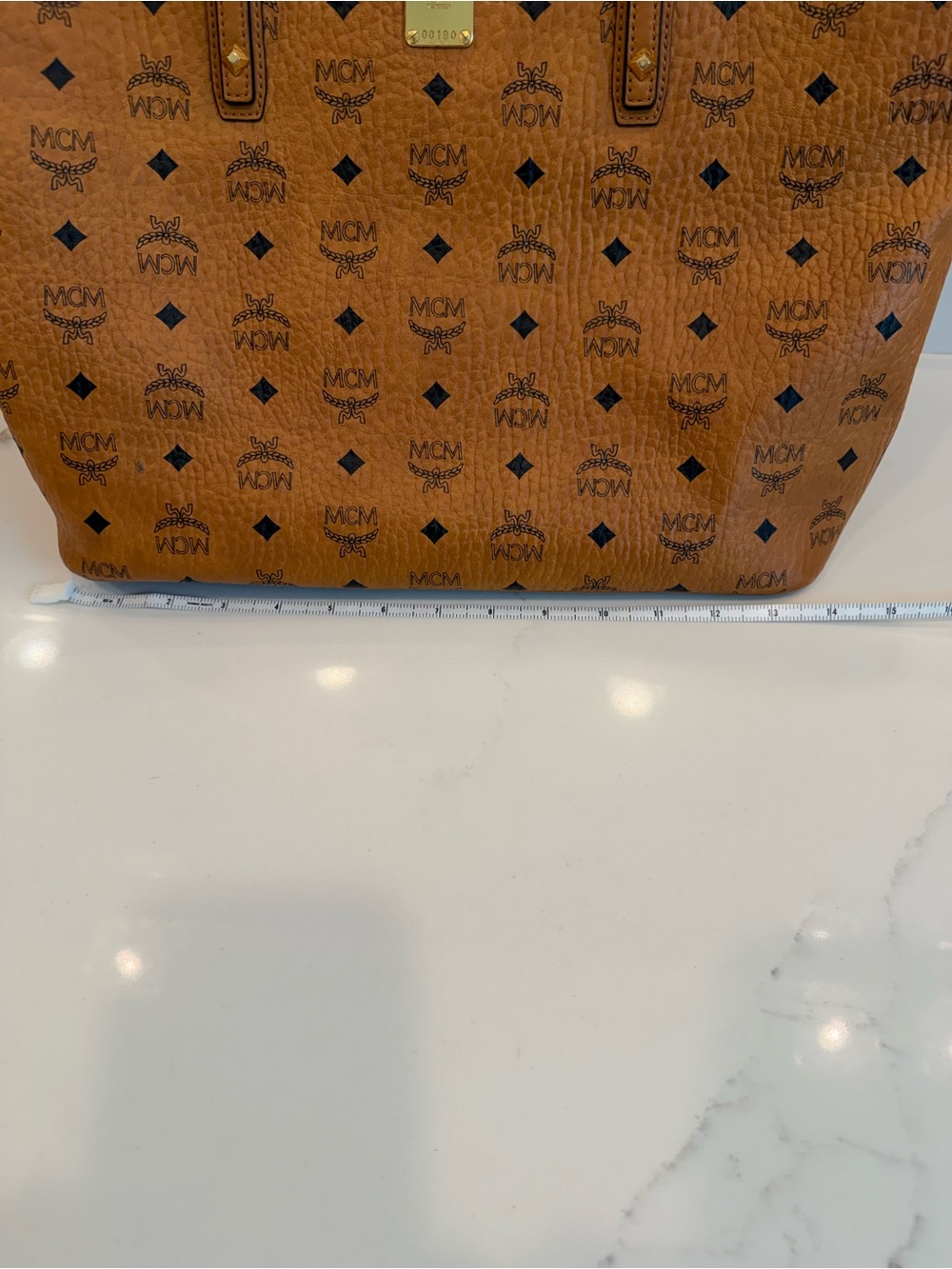 MCM Cognac Visetos Heritage Tote Bag - Picture 11 of 12